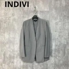 INDIVI ノーカラージャケット　ノーラペルジャケット　38 日本製