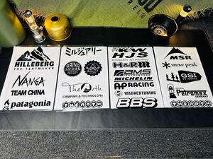 【数量限定】logoシール【4枚セット】ロゴステッカー　カッティングタイプ　キャンプ アウトドア　ブラック黒字 約17*30cm野外登山 車 ESUW