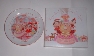 ☆不二家☆非売品☆ペコちゃん☆2004年☆クリスマスプレート☆皿