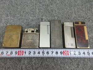 S【10-3】◎★5 喫煙具 中古ライター 6点まとめて Dunhill ダンヒル ジバンシー Zippo 他 ガスライター オイルライター 現状品