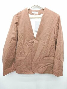 ◇ ◎●未使用●Θ M_ MOUSSY タグ付き コットン 長袖 ノーカラー ジャケット サイズF ブラウン レディース P