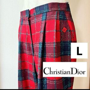 美品◇Christian Dior◇ディオール◇タータンチェックパンツ◇RED◇