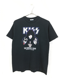 レディース 古着 00s USA製 KISS 「THE FAREWELL TOUR 73-00」 ツアー ロック バンド Ｔシャツ Youth L (2) 古着