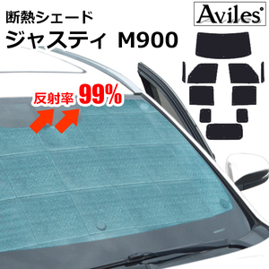 圧倒的断熱 　スバル　ジャスティ　M900F　M910F　【エコ断熱シェード/フルセット】【日よけ/車中泊】【当日発送】