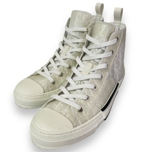 美品 Christian Dior クリスチャンディオール B23 High Top Logo Oblique オブリーク柄 ハイカットスニーカー 43 約28cm ホワイト系