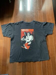 激レア　NIRVANA Tシャツ　ヴィンテージ　カートコバーン　コピーライト　バンドTシャツ　ニルヴァーナ　ブラック　KURT COBAIN 