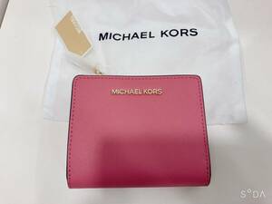 ◆【未使用】MICHAEL KORS マイケルコース 2つ折り財布 ピンク　レディース　タグ付き