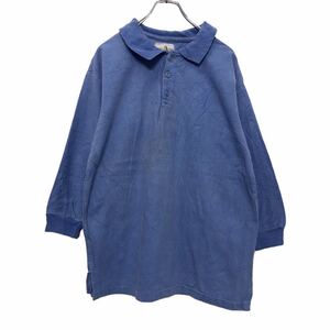 Washed Wear 長袖 ポロシャツ L ブルー ウォッシュドウェア アメリカ製 古着卸 アメリカ仕入 a509-5886