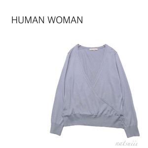 HUMAN WOMAN ヒューマンウーマン . シルク混 綺麗色 カシュクール ニット プルオーバー 送料無料