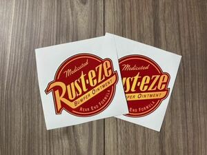 送料無料 Rusteze Rusty RUST EZE Sticker ラスティーズ ステッカー 105mm x 93mm 2枚セット