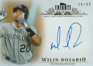 2013 TOPPS TRIBUTE Wilin Rosario Auto GOLD REFRACTOR #/99 元阪神タイガース 来日外国人 ウィリン・ロサリオ直筆サインカード