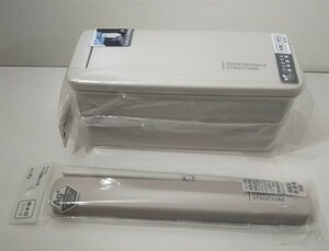 390送料300円 オーエスケー ランチボックス二段(仕切付)コンフォートダブル PCW-650D 引きフタ箸箱セット HS-16 グレー 弁当箱 箸 