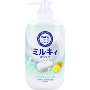 【まとめ買う】ミルキィ ボディソープ シトラスせっけんの香り ポンプ付 500mL×2個セット