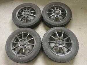 GOODYEAR ICENAVI7 162/65R14 スタッドレス21年製　LOXARNY SPORT 14インチ アルミホイール4本 4穴4.5J PCD100+45