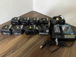 【1円〜動作品】マキタ makita リチウムイオンバッテリー 14.4V×6 18V×2急速充電器×1 9点まとめて 電動工具 インパクト HITACHIオマケ