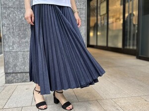 BLENHEIM デニムプリーツロングスカート ブレンヘイム M-PREMIER エムプルミエ MAX PLEATS