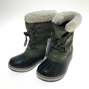 □□ SOREL ソレル スノーブーツ ユートパックナイロンウォータープルーフ 20cm NY1962-371 カーキ 目立った傷や汚れなし