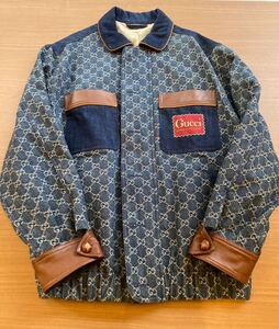 美品 GUCCI グッチ GGロゴ デニムジャケット ブルゾン サイズ44(170/84A) XS 番号644963XDBIP エコウォッシュドオーガニック 