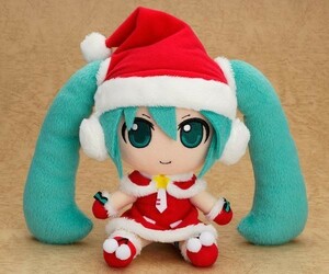 ZZ【LAST賞 初音ミク サンタVer. ぬいぐるみ】グッスマくじ 初音ミク 2012 Winter Ver. ねんどろいどぷらすぬいぐるみシリーズ 座高約17cm