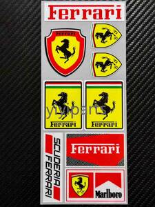 フェラーリ　 Ferrari イタリア 馬 ステッカー　黄色 マルボロ　Marlboro 長方形 自動車 レーシング スポンサー F1