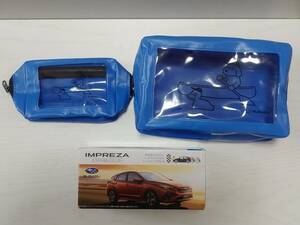 未使用品 SUBARU スバル ノベルティ ぶつからない!?ミニカー インプレッサ・ビニールポーチ(大・小セット)