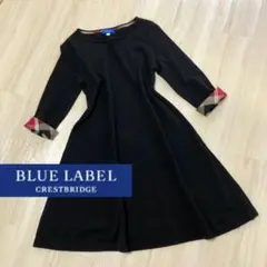 BLUE LABEL CRESTBRIDGE 黒 長袖 ワンピース　ニット