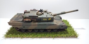 プラモデル完成品1/24陸上自衛隊90式戦車ウェザリングカスタム仕様