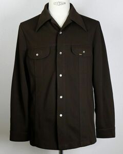 USA製 70S VINTAGE Lee リー ポリエステル 長袖 シャツ ジャケット Size M-R b7834