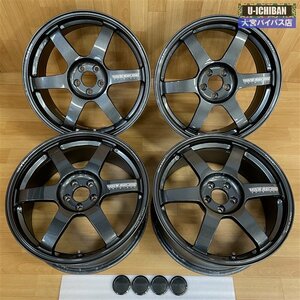 鍛造! 美品! RAYS VOLK RACING TE37 SAGA 18インチ 8J +45 5H 100 4本 GR 86 BRZ カローラスポーツ カローラツーリング プリウス 等 ●004