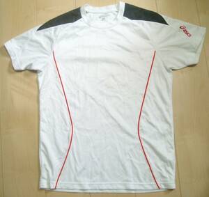 美品★Asics アシックス☆メンズ☆DRY半袖Tシャツ★サイズＬ(身長175、チェスト85）☆色は白★ポリエステル100％