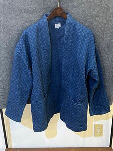 ⑧ 桃太郎ジーンズ　絣　インディゴ　ジャケット　羽織　L 美品　japan blue jeans