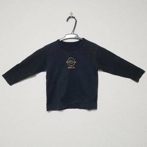 ■BeBe ベベ 子供用 長袖Tシャツ 95サイズ位？綿100％ 丸首 トップス 黒色 ブラック カットソー ロンT 男の子用 男女兼用？女の子用 子供服