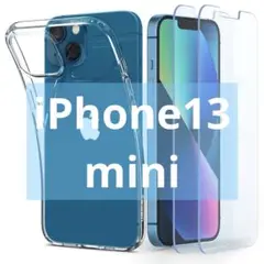 ✨1点限り✨12-6 iPhone13Miniケース 透明 フィルム付き 9H