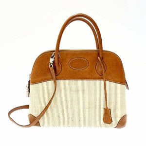 【1円スタート】HERMES エルメス ボリード31 2WAY □D刻印 ヴォーバレニア/クリノラン ブラウン ハンドバッグ 281613