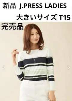 抹茶様専用新品 J.PRESS LADIES ワイドボーダー ニット T15