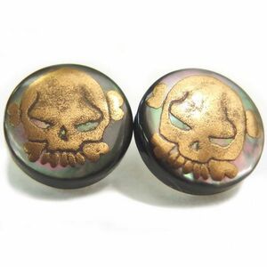 ボタンダウンピアス Mt Artigiano skull(スカル) 黒蝶貝 メンズ ブランド プレゼント カフスマニア