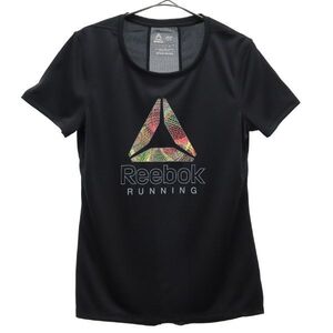 リーボック プリント ランニング 半袖 Tシャツ OT ブラック Reebok スポーツ レディース