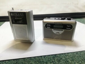 管3（二体まとめ、再生確認、中古現状、即発送）ラジオ付テープレコーダ(WINTECH PCT-11R) (SOUNDLOOK SAD-1240)