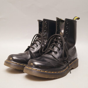 yh18-Dr.Martens ドクターマーチン 8ホールブーツ ブラック UK5 Air Wair エアウエア レザーブーツ レースアップシューズ 革靴