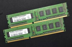 4GB 2枚組 (合計:8GB) PC3-12800 PC3-12800U DDR3-1600 240pin non-ECC Unbuffered DIMM 1Rx8 SanMax 1.5V (管:SA5891 x2s