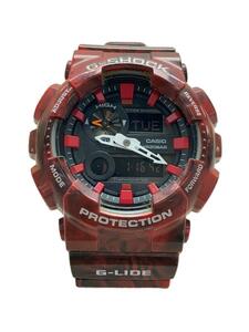 CASIO◆クォーツ腕時計・G-SHOCK/デジアナ/ラバー/BLK/RED/SS