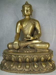 ●○■龍香堂■チベット神　銅製仏像「釈迦牟尼仏」265ｍｍ即決
