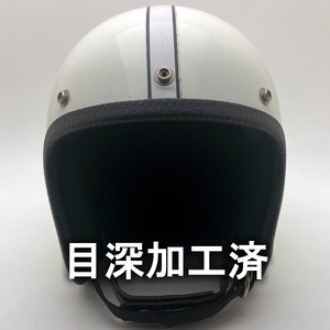 送料無料 内装加工済 BUCO GT WHITE 62cm/ブコ白ビンテージヘルメットresistalblue linendurowストラップbell銀ベルtoptex500txmchal60s70s