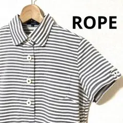 ROPE ロペ　ボーダー　シャツ　プルオーバー　コットン　半袖　M