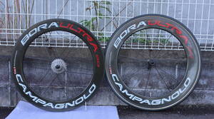 3 中古極上品 Campagnolo BORA-ULTRA 80 カーボンチューブラーホイール