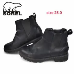 【SOREL/ソレル】美品 レノックス チェルシー サイドゴア ブーツ 黒 25