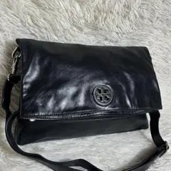 極美品✨TORY BURCH フラップ ショルダーバッグ ボンベ金具 ブラック