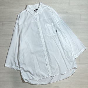 NEIGHBORHOOD/ネイバーフッド/W.WHITE / C-SHIRT.3Q/202SPNH-SHM02/オーバーサイズハーフスリーブシャツ/同色刺繍/胸ポケット