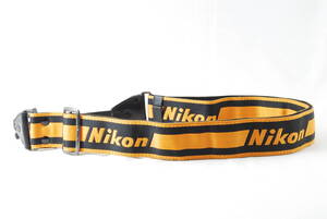 ☆レア☆Nikon ニコン カメラ ストラップ リベット 初期 黄色(イエロー)×黒色(ブラック) フイルム プロスト ショルダー Camera Strap☆