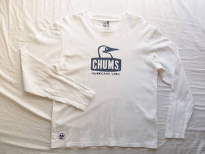 CHUMS 　チャムス　ロゴプリント　長袖Tシャツ　サイズ S ホワイト